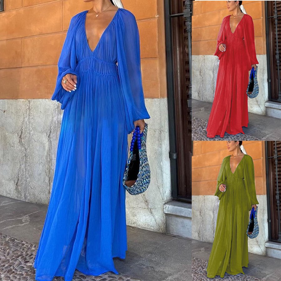 Party Chiffon Dress Loose Women's Wear Long Sleeve
